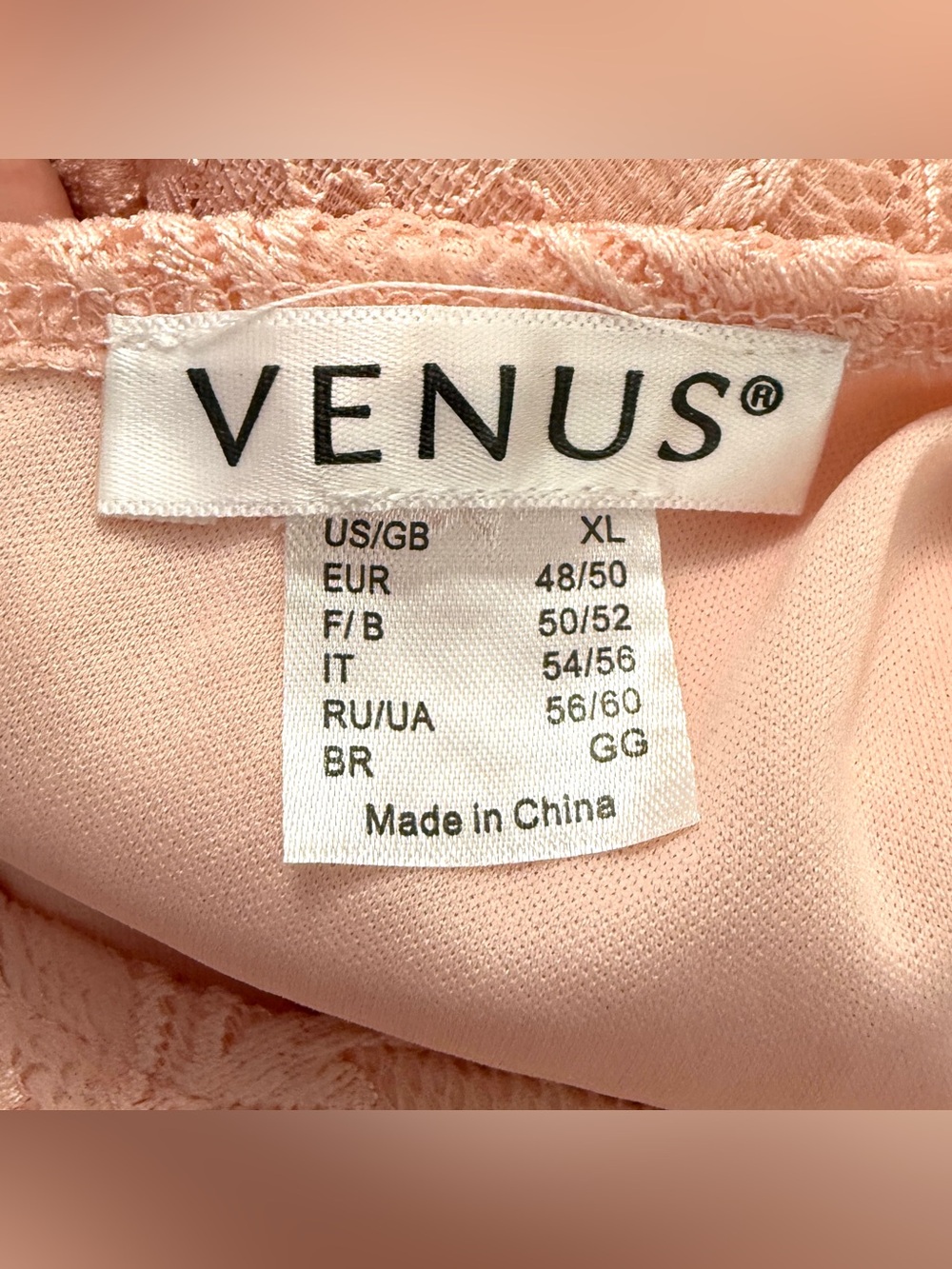 VENUS Lace One Shoulder Midi Dress XL Coral Peach Ruffle Hem Stretch - Picture 6 of 6